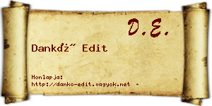 Dankó Edit névjegykártya